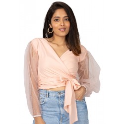 Wrapped Mesh Sleeves Top!